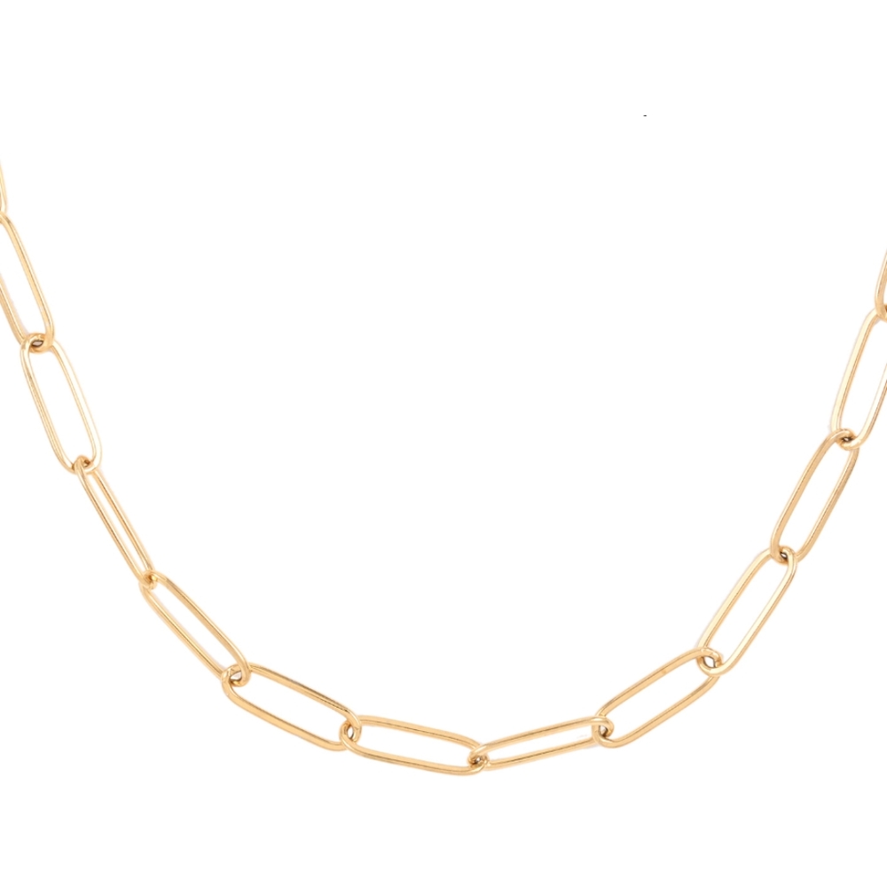 Ion plated paper clip chain 20"